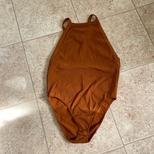 Rust Low Back / Criss Cross Straps Bodysuit